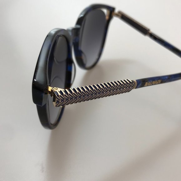 Brand New in Box Authentic Balmain Style #BL2507 Blue Marbled Sunglasses - Picture 5 of 8